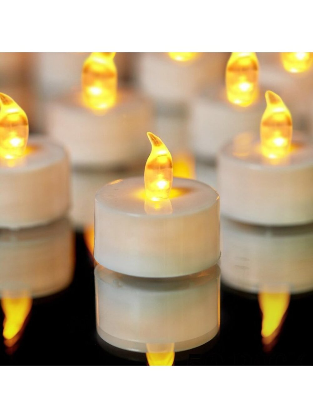 400 LED Tea Light Candles - Realistic Flickering, Battery Operated, 200 Hours
